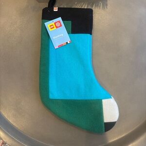 Lego Christmas Stocking Color Block Felt Green/Black Collection X Target NEW